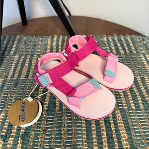 Mayoral Pink and Aqua Kids Hook-and-Loop Sport Sandals